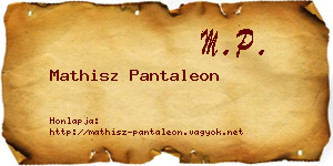 Mathisz Pantaleon névjegykártya